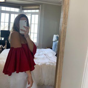 Red Strapless Top